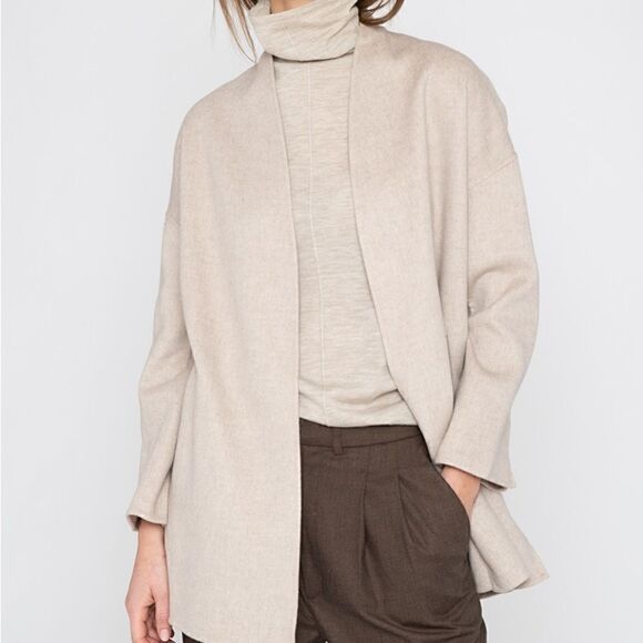 Kinross Cashmere Open Front Black Wool Silk Sweater Jacket Sz S - Picture 6 of 6